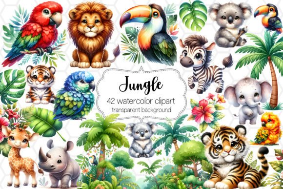 Download 42 Jungle Animal Cliparts Bundle - Premium Resources